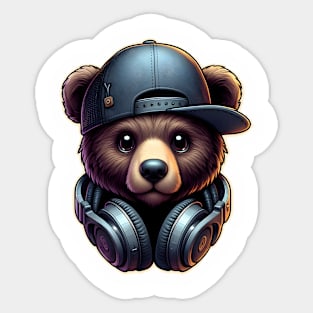 Music Lover Bear Cute Kawaii Sticker